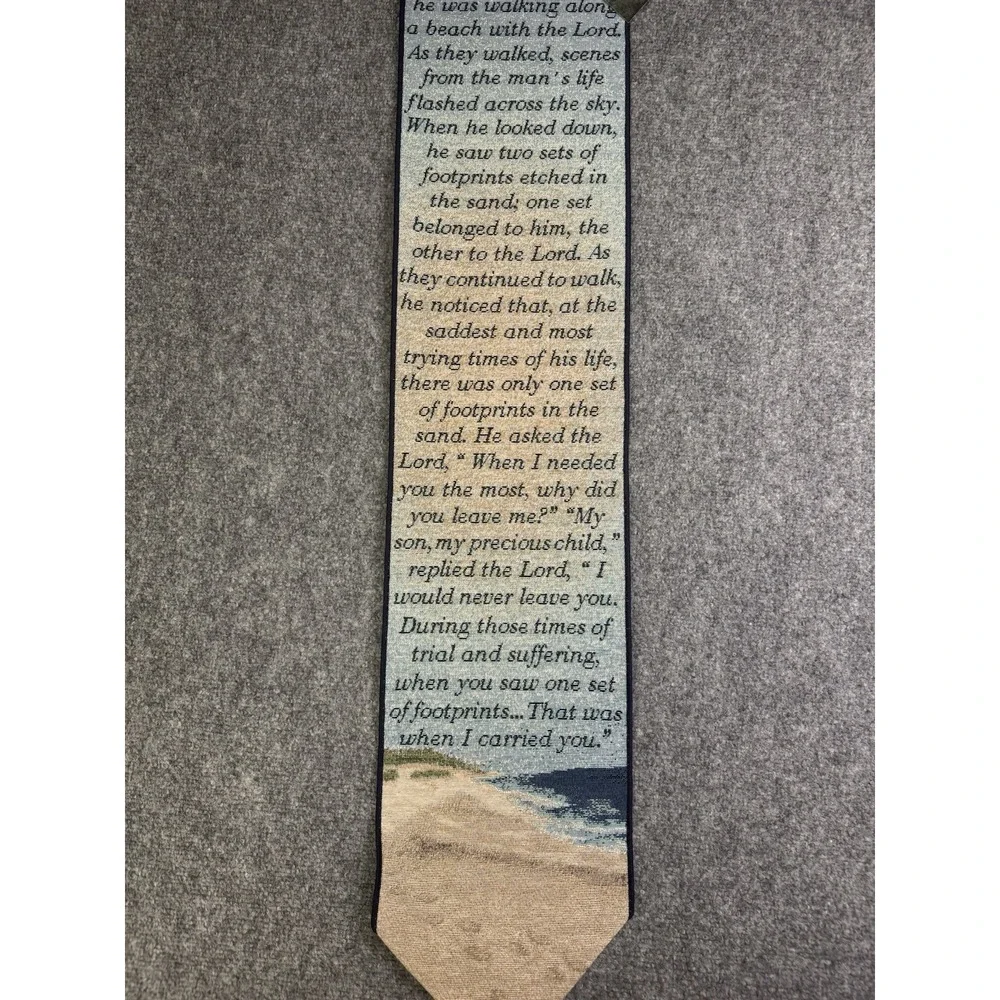Manual Woodworkers & Weavers Hanging Tapestry With Hanger New Footprints Poem